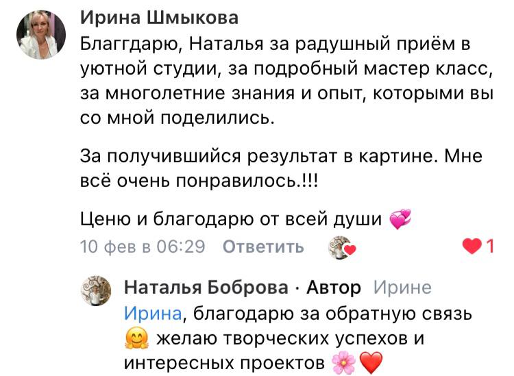 Отзыв ученицы Ирины Шмыковой курса Натальи Бобровой | Рисуем18 Отзыв ученицы Ирины Шмыковой